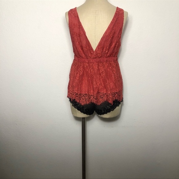 FREE PEOPLE | Frenchie Kiss Chante Lace rust sleeveless top - Picture 5 of 7